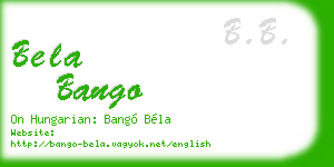 bela bango business card