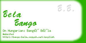 bela bango business card